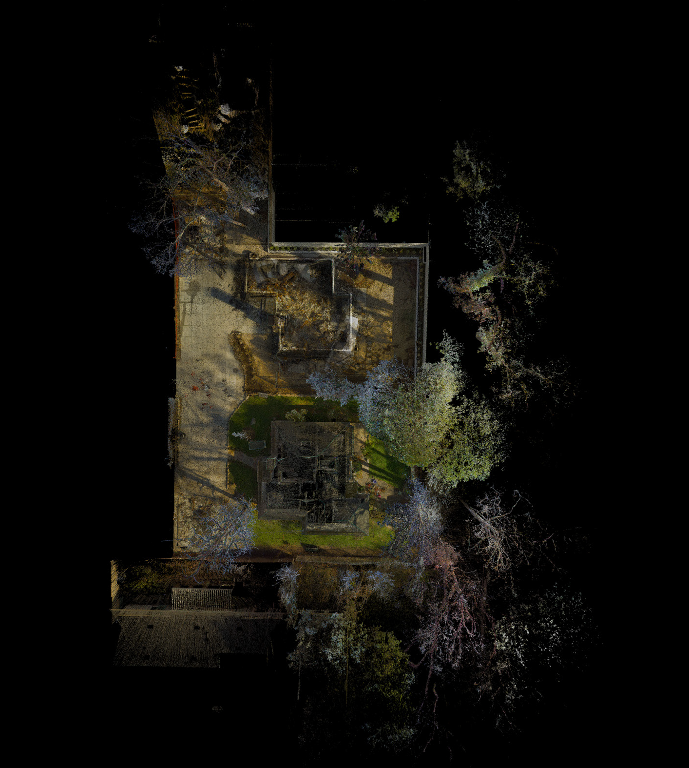 Aerial scan and floorplan superposition — house 04